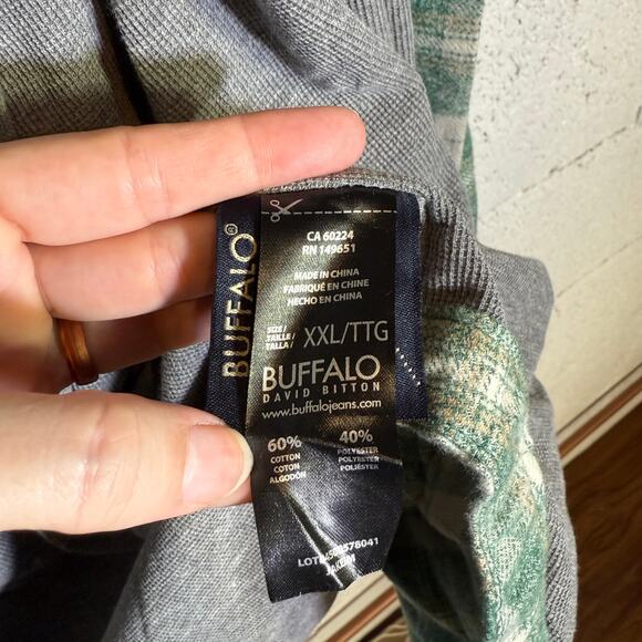 Buffalo David Bitton Men's Jakeim Plaid Hoodie Shacket forest green XXL $99 - Picture 8 of 8